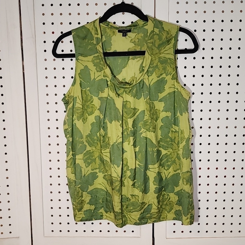Talbots size 10 Silk / Cotton Blend Sleeveless Lightweight Green